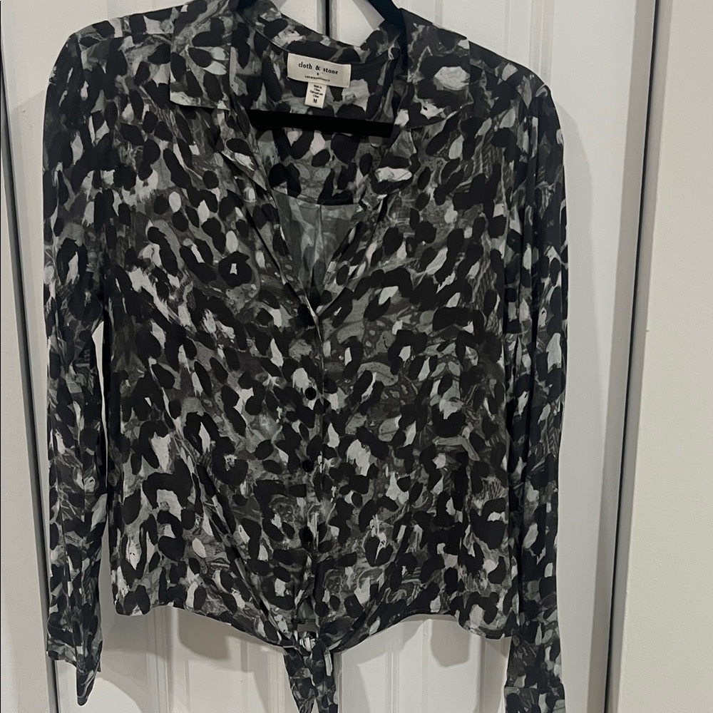 Cloth and stone Black and green Abstract Blouse